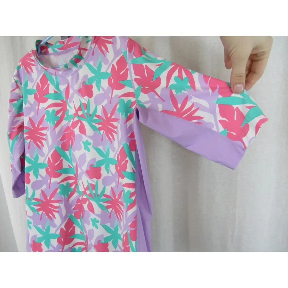 Coolibar Kid's Sandshark Long Sleeve Surf Shirt UPF 50+ Youth XL Pink Purple